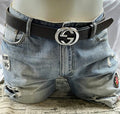 G Logo Silver Buckle Belt