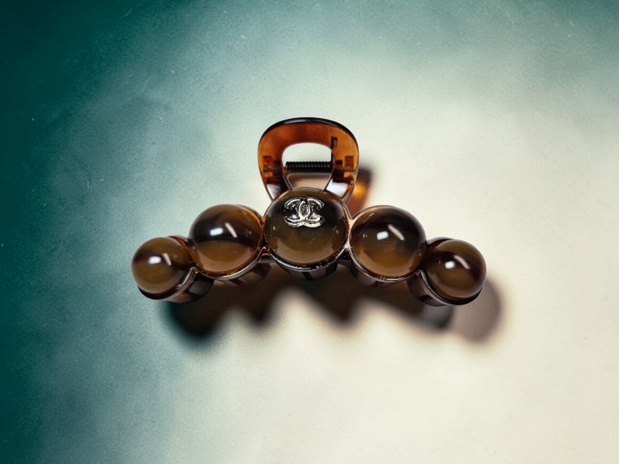 Chanel Inspired Hair Claw clip Brown 5"