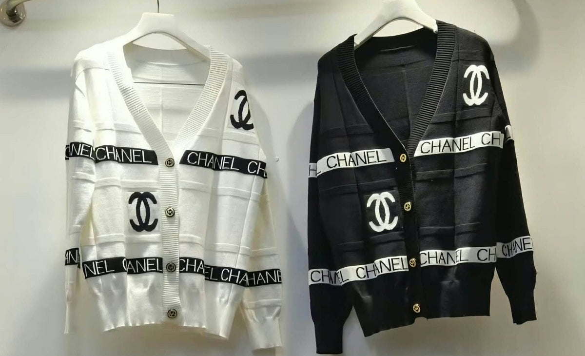C Logo Button down College Sweater
