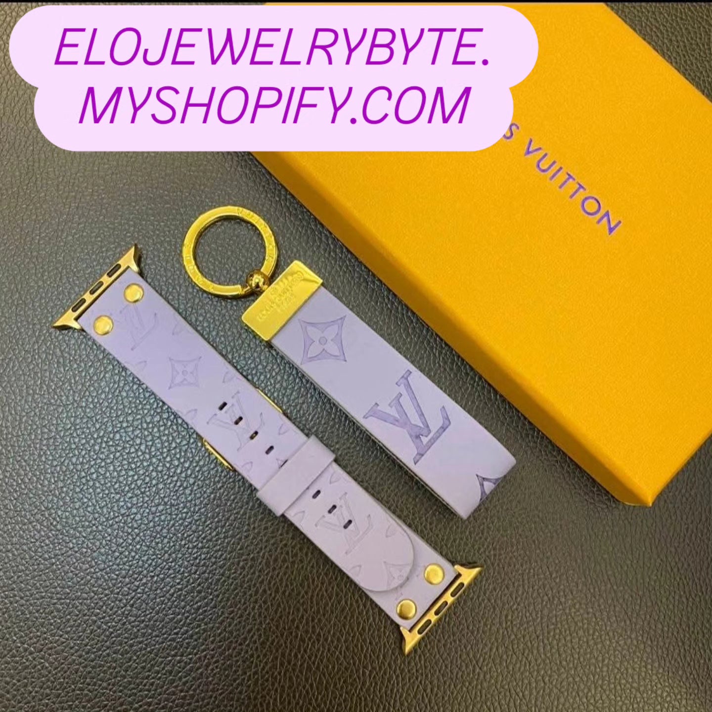 Lavender L Logo Apple Watch Band