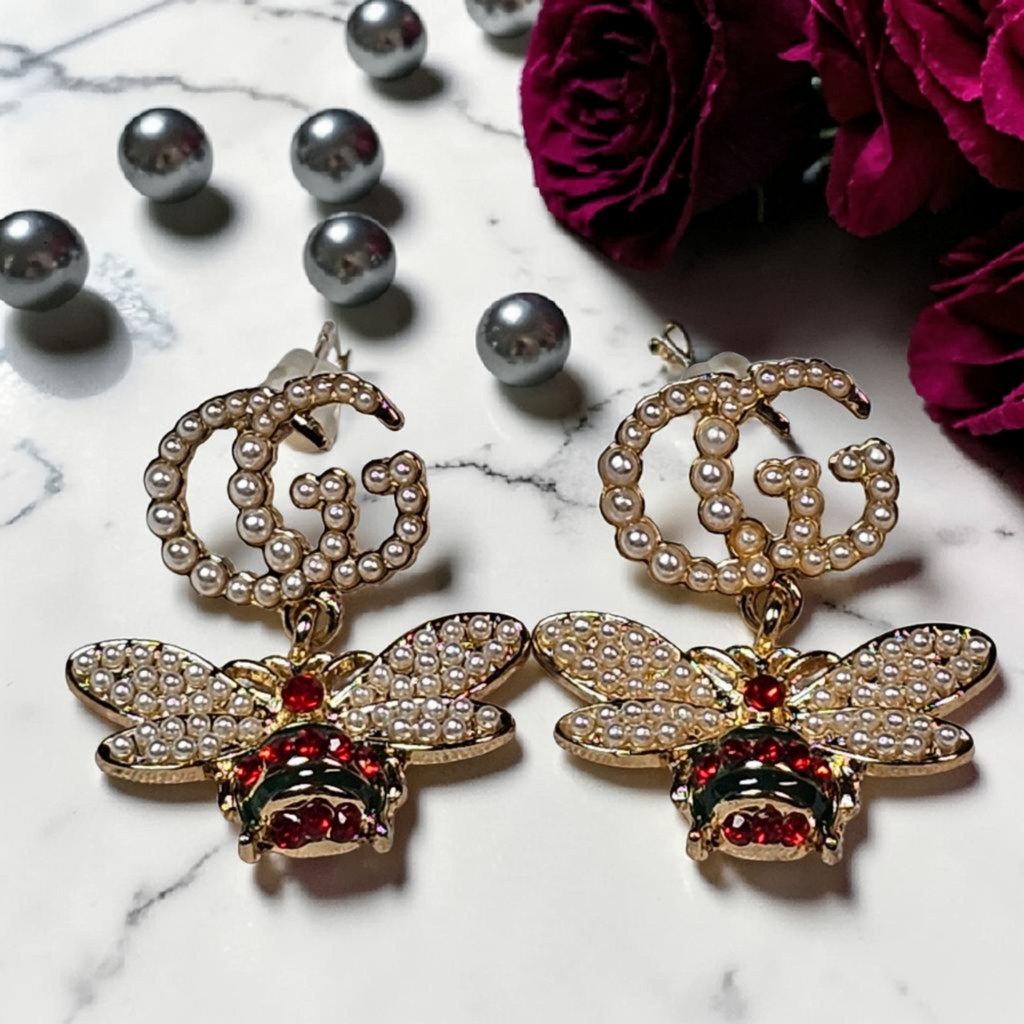 Bee logo Pierced Earrings