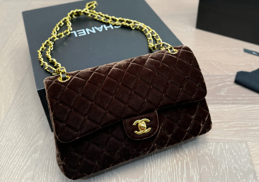 C Logo Velvet Single Flap Bag/ Crossbody