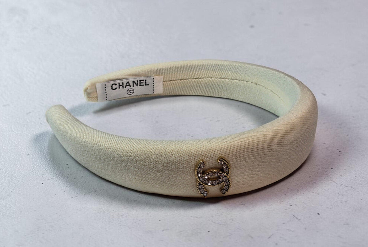 C Logo Cream Sueded Headband