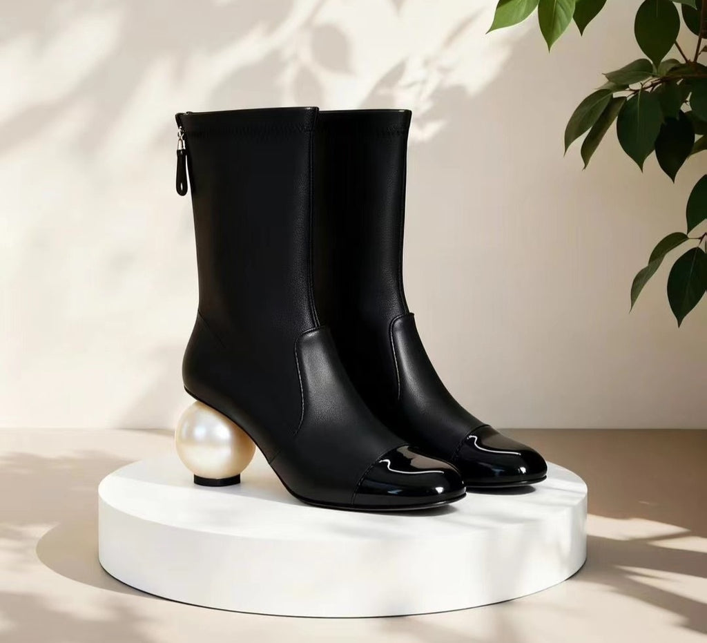 Lc Logo Pearl Heeled Boots