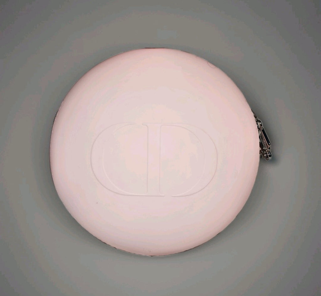 Dior Beautè Pink Round Silicone Beauty Case logo zipper pull