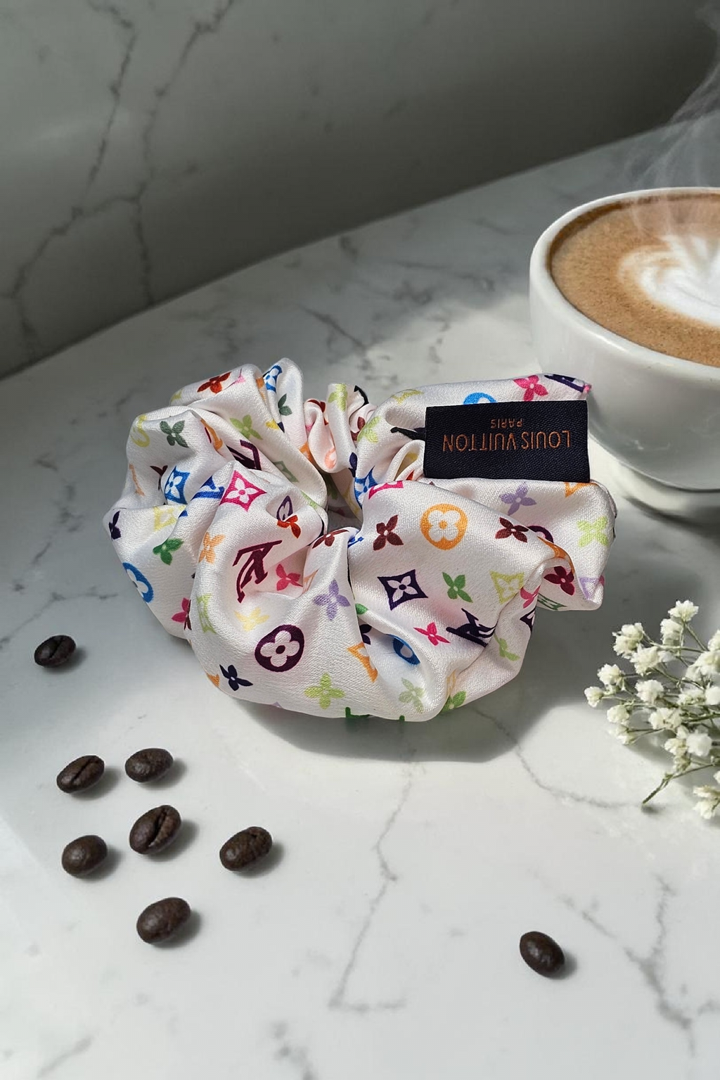 Logo x Murakami Logo Scrunchie White 100% Silk NEW Summer 2026