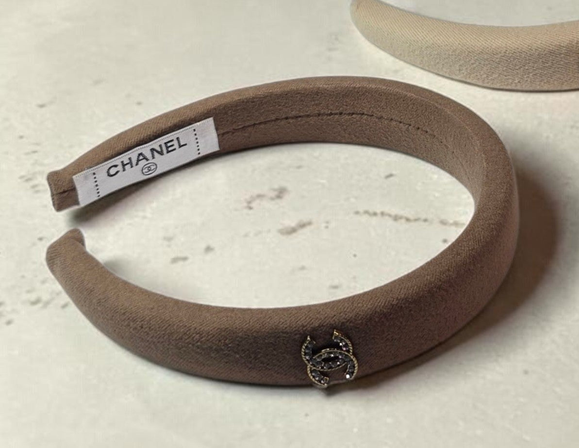 C Logo Sueded Brown Headband