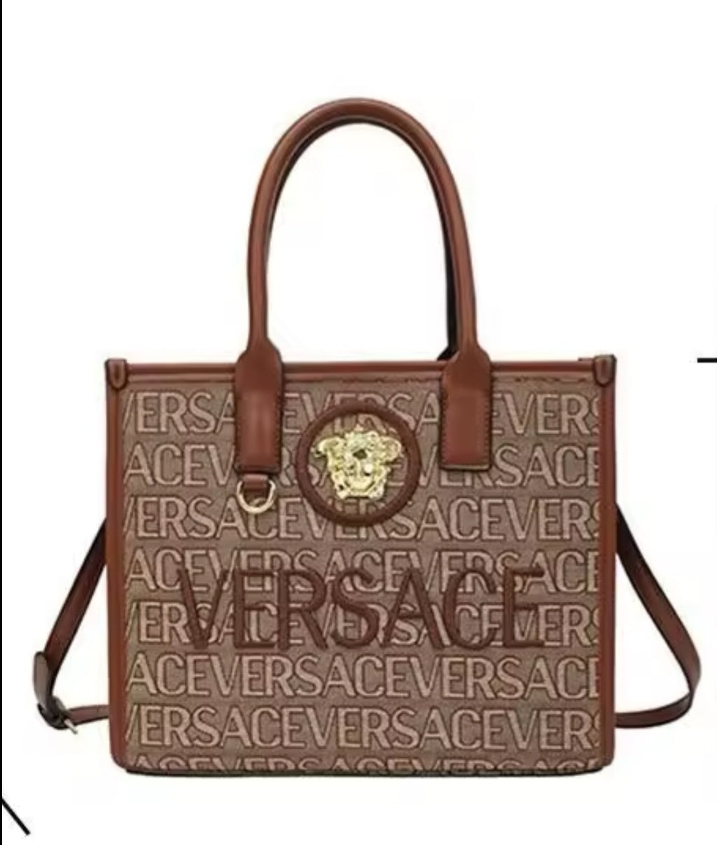 Medusa logo Large tote Bag NEW Tan/Beige