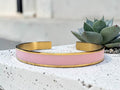 Pink and gold banded cuff bracelet