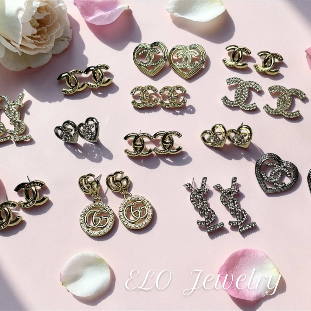 Silver Logo Charm Earrings