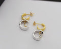 C Logo Pierced Dainty Dangle Earrings