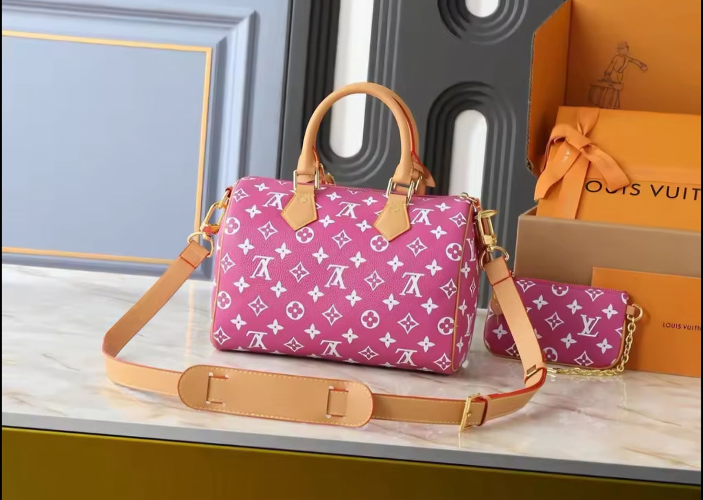 Pink Monogram Logo Bag Size SP 25 NEW