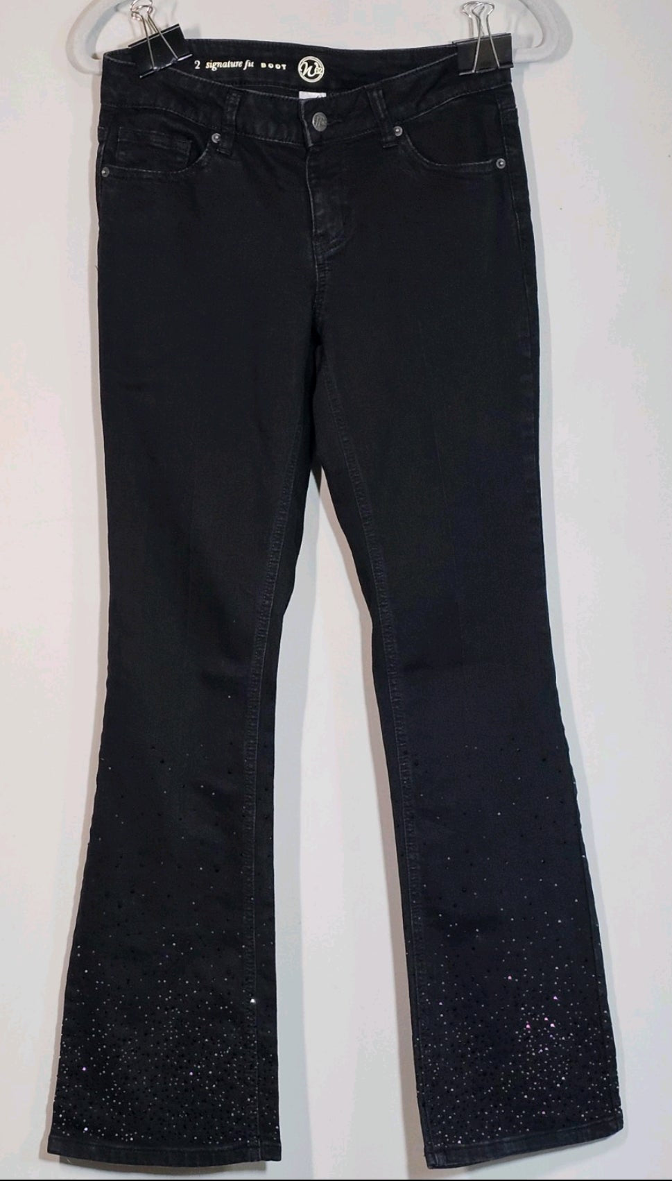 Westwood 62 Designer Jeans — Black with Rhinestone Bootcut Detail Women's size US 2