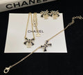C Logo 3 pc Black Bow Jewelry Set