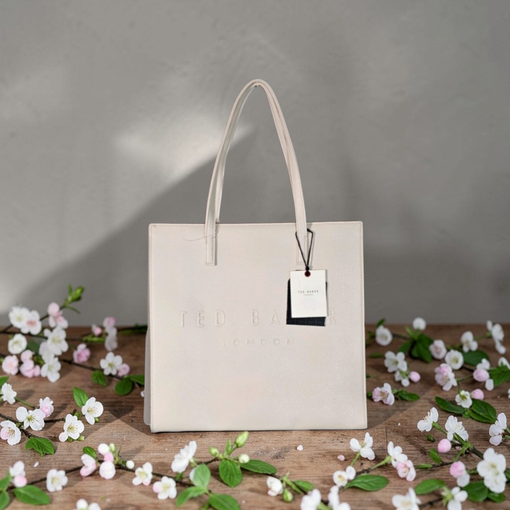 Ted Baker White The ICON Large Leather Tote NWT