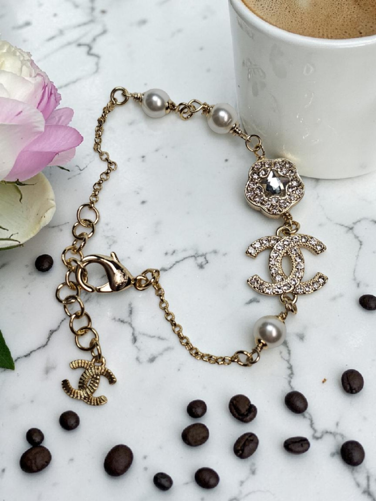 CC Logo Charms Golden Statement bracelet