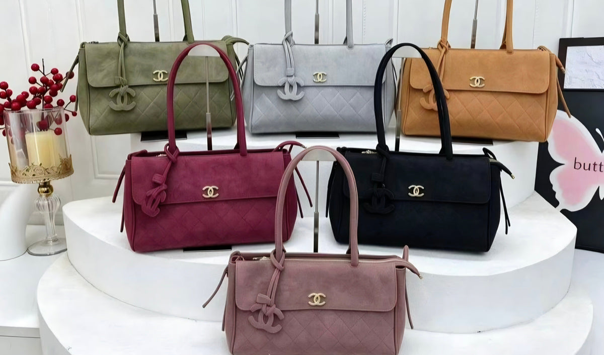 C Logo Suede Single Flap Bag/ Crossbody