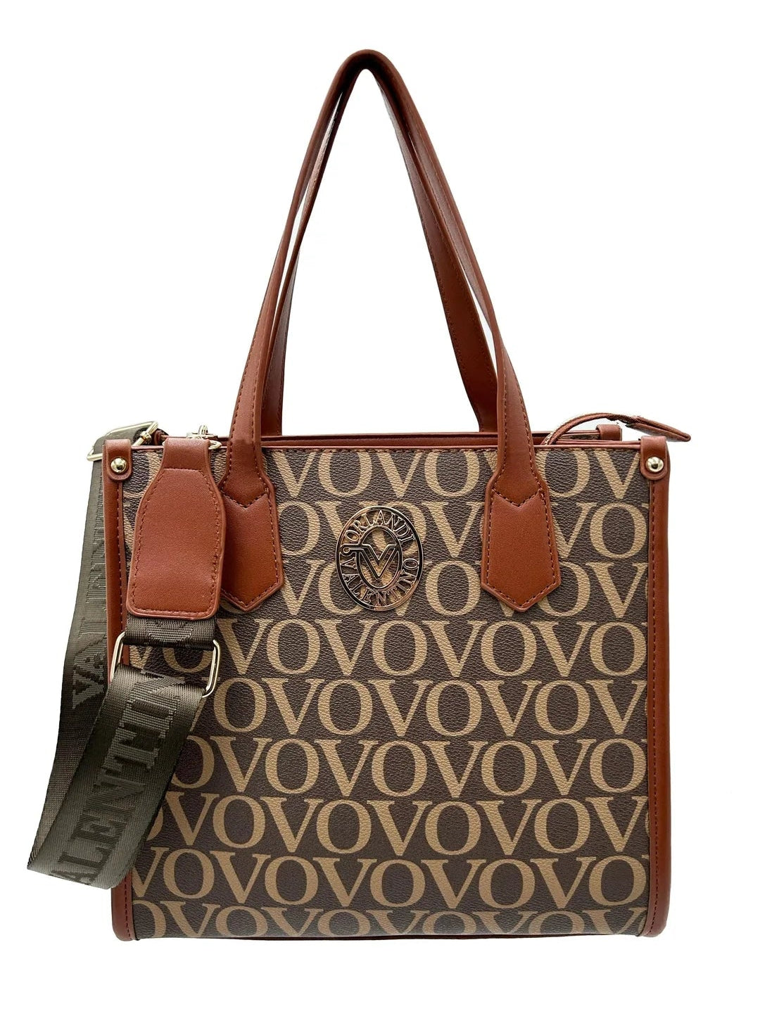 Valentino Orlandi Large Brown Monogram Tote NWT