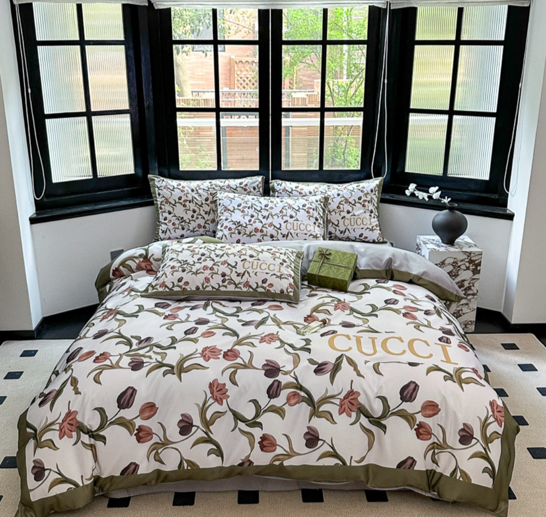 4 Pc Bed Set 100% Cotton King Size