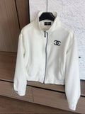 White Full Zip Jacket with Contrast C Logo