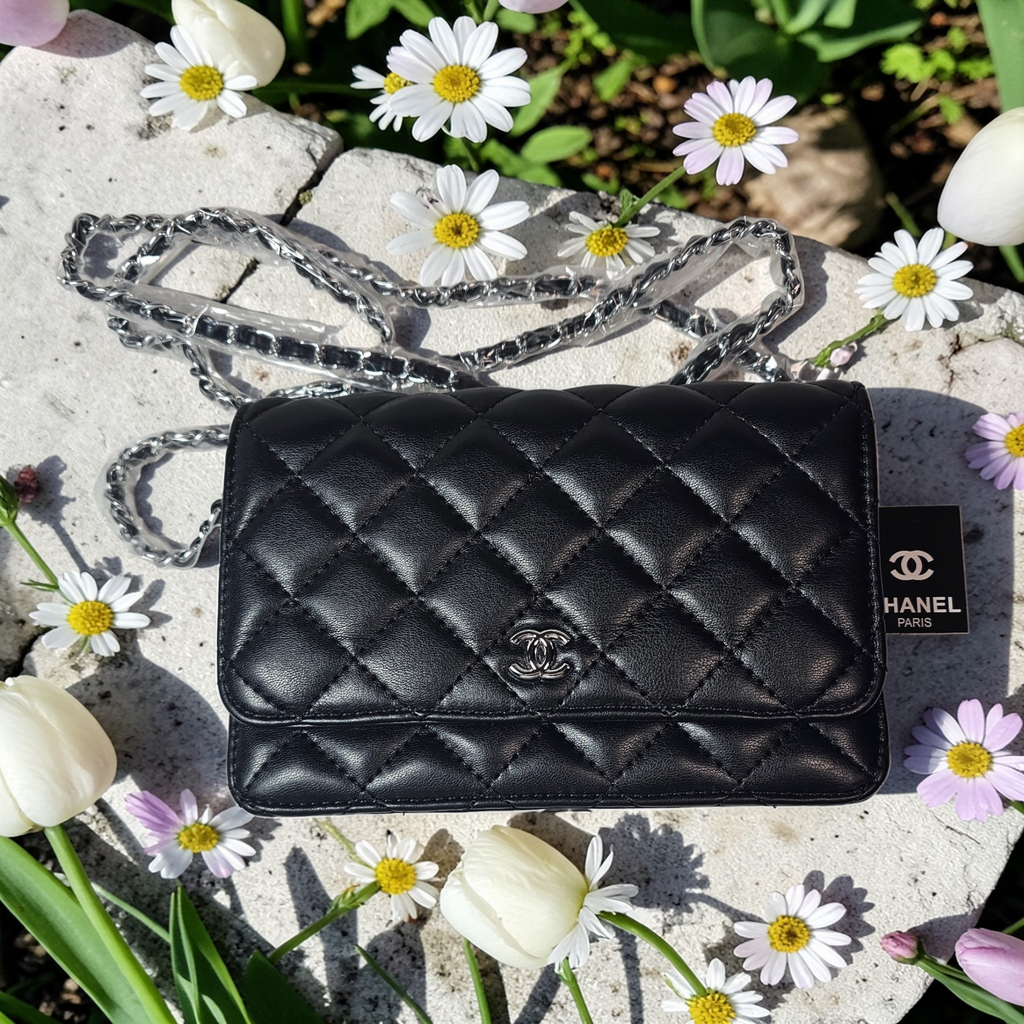 Boutique CC Black Single Flap Leather Crossbody w/ Silver hardware NWT