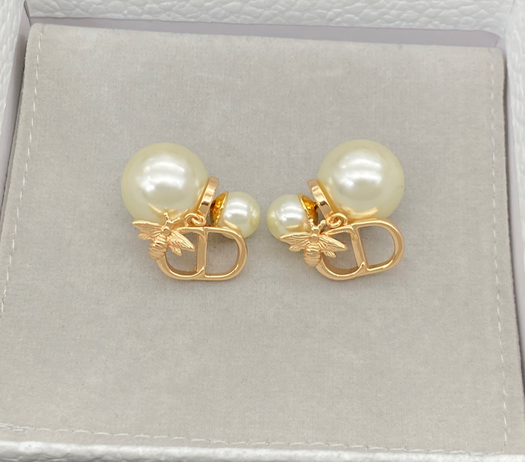 18K gold plated CD Logo Earrings
