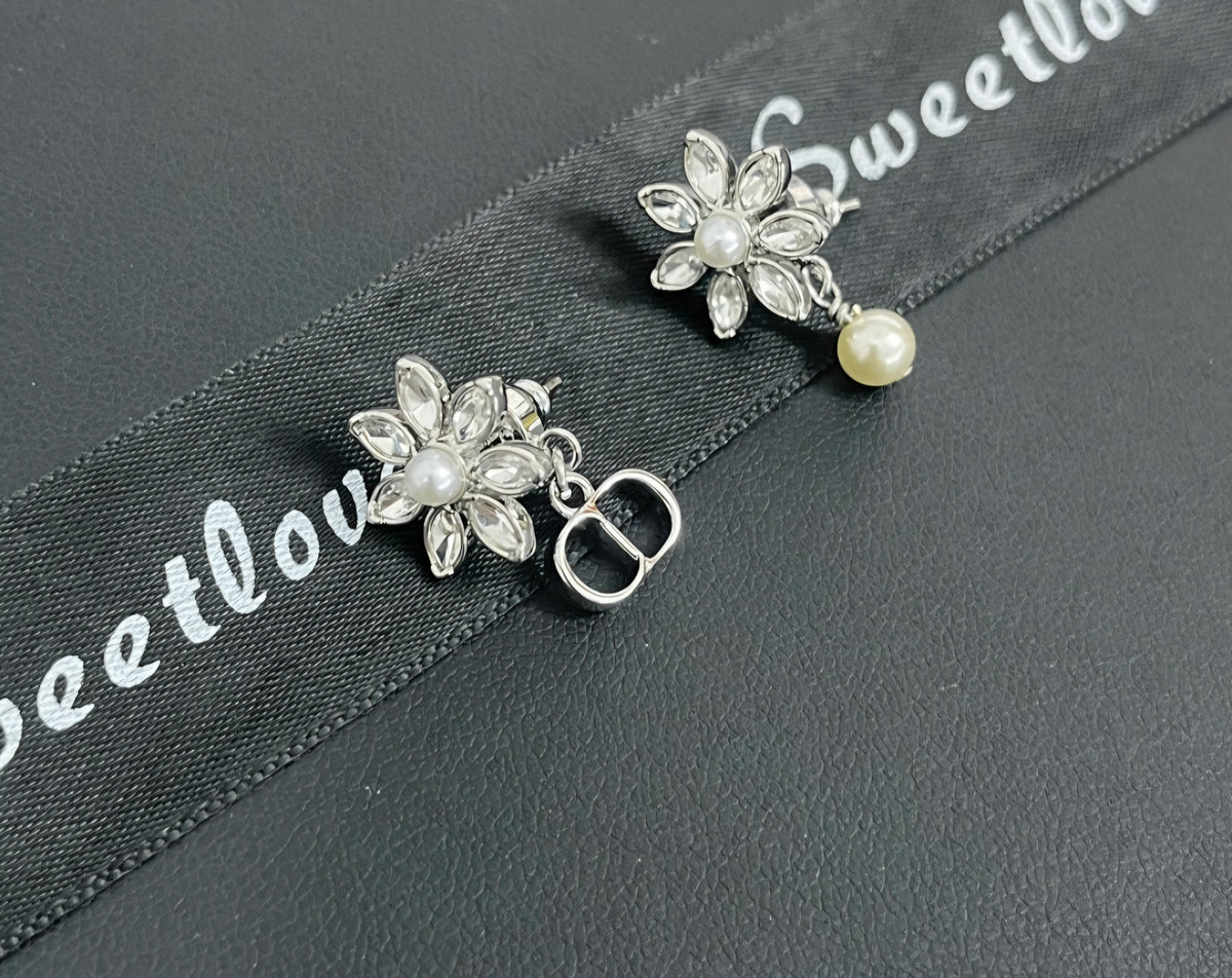 Gold plated CD Logo Dainty Dangle Earrings 3 Styles
