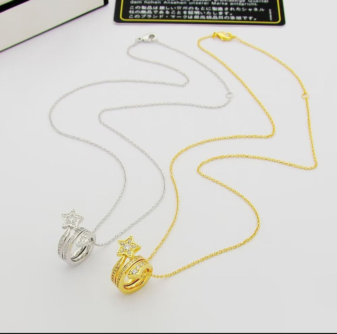 C Logo Jewelry Set Shooting Star Earrings and Necklace