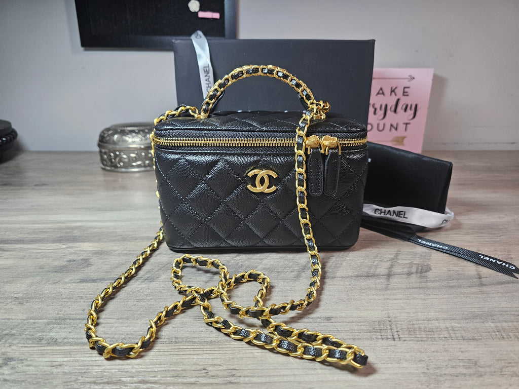 CC logo Black Caviar Medium/Large Vanity New with box and dustbag