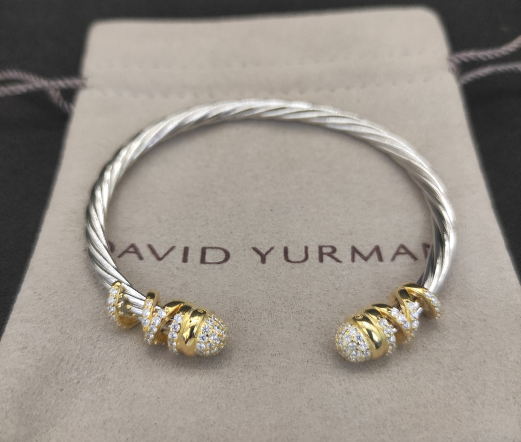 DY Logo Gemstone Cuff Bracelet