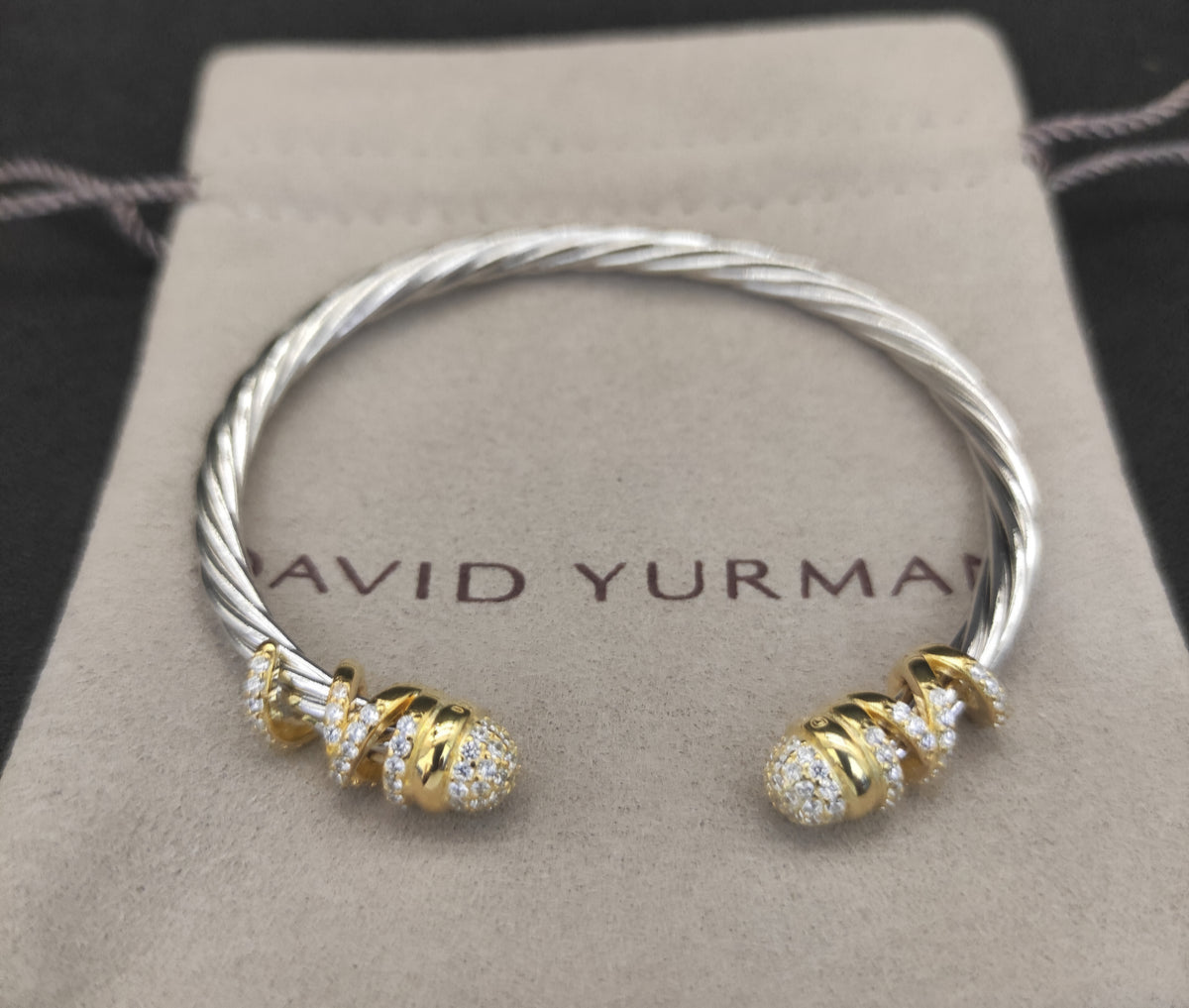 DY Logo Gemstone Cuff Bracelet