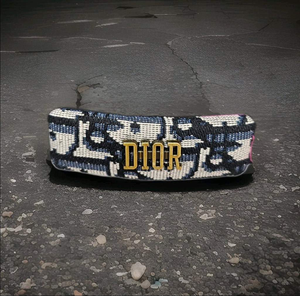 'DIOR' Logo Black and white monochrome Hair clip Barrette New