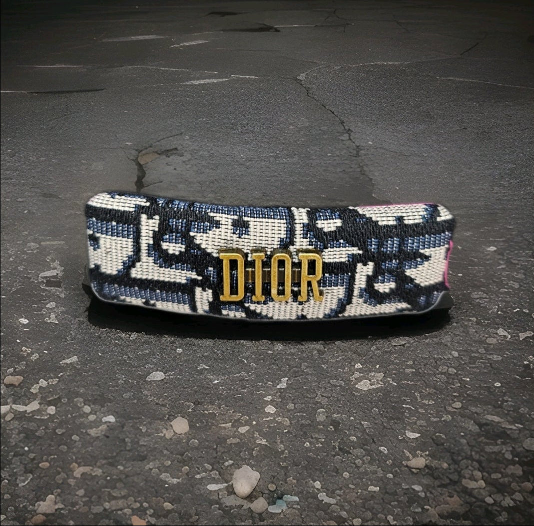 'DIOR' Logo Black and white monochrome Hair clip Barrette New