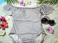 Vince Camuto Off-shoulder one piece Swimsuit NEW Size 10