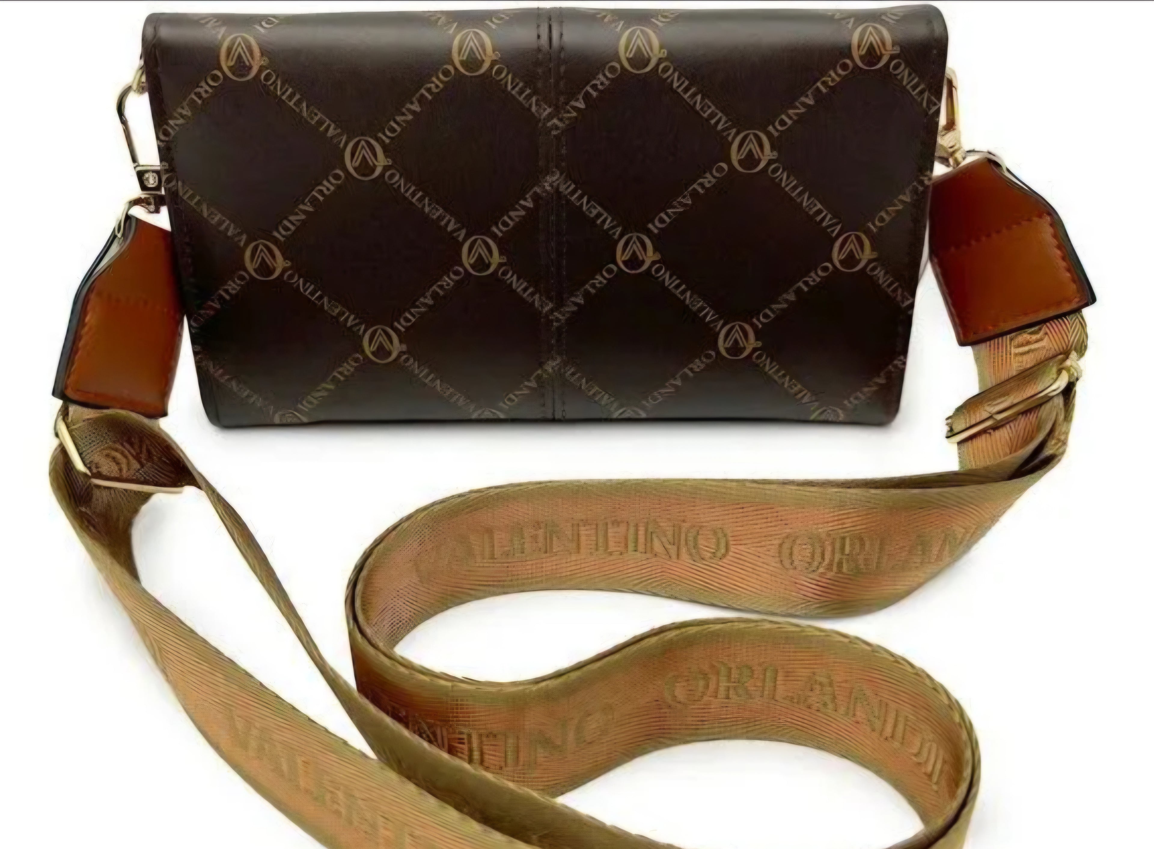 Valentino Orlandi Vegan Leather Crossbody bag Chic Neutral Brown tones NWT