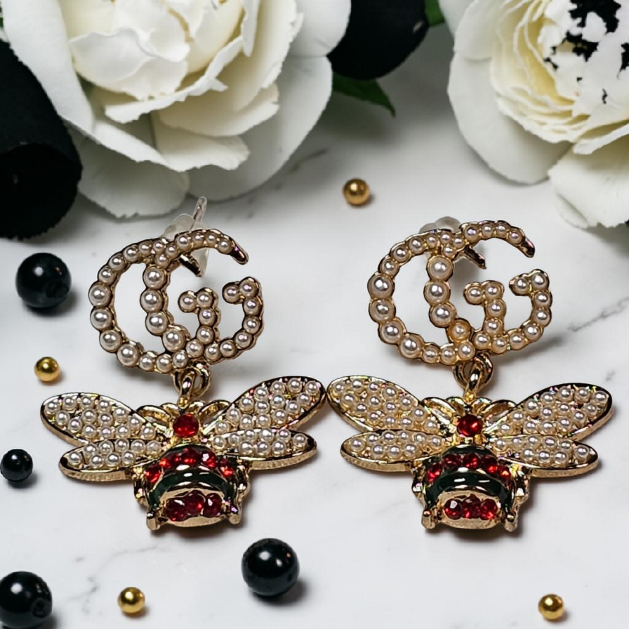 Bee logo Pierced Earrings