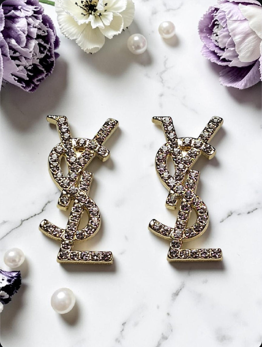 Gold logo charm Earrings