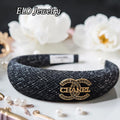 CC logo Charm Black Denim Headband