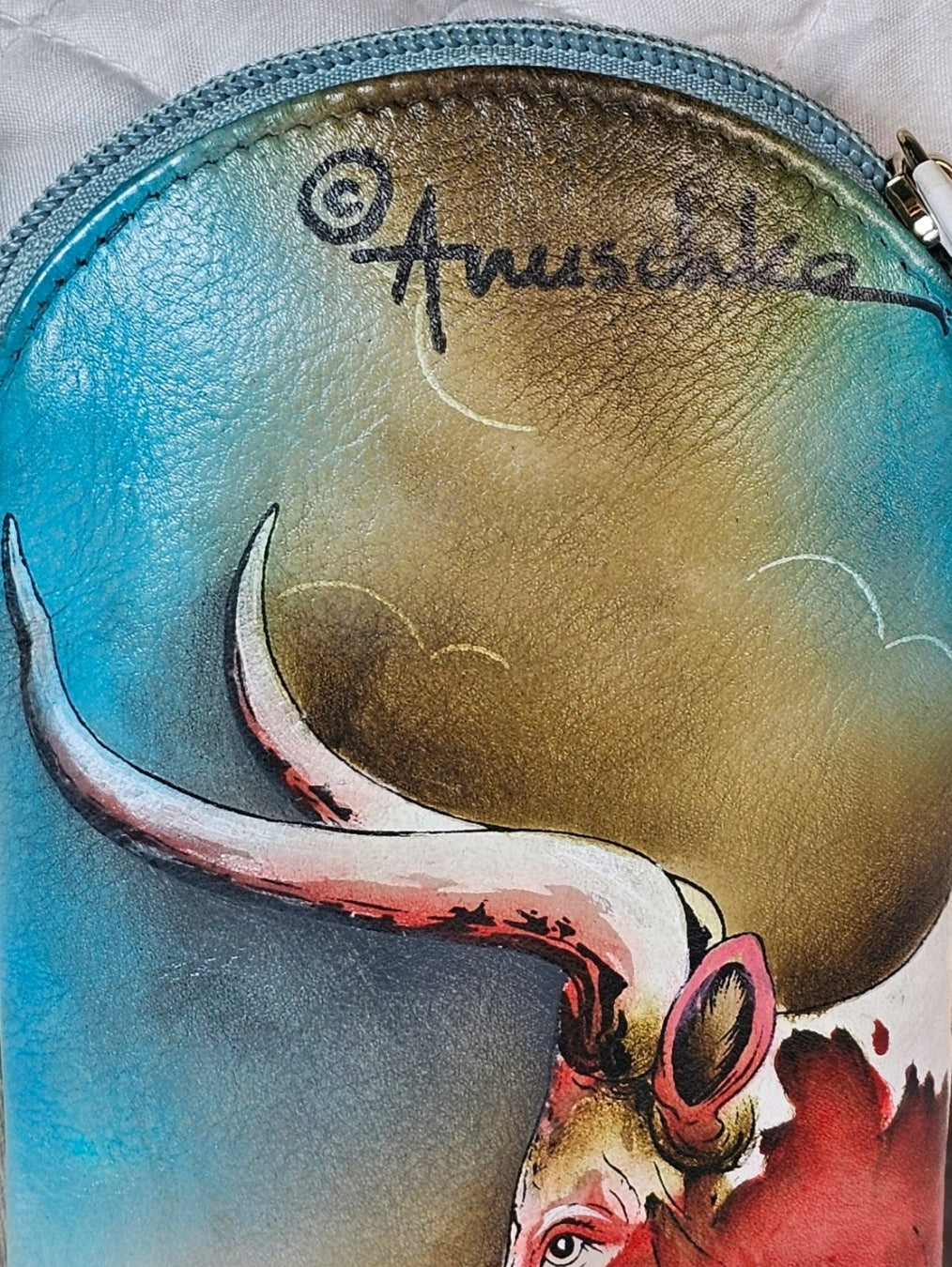 Anuschka Hand-Painted Phone/ Eyeglass Case NWT & Dustbag Model 2068-TXL