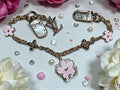 Cherry Blossom LV Logo Bag Chain Charm