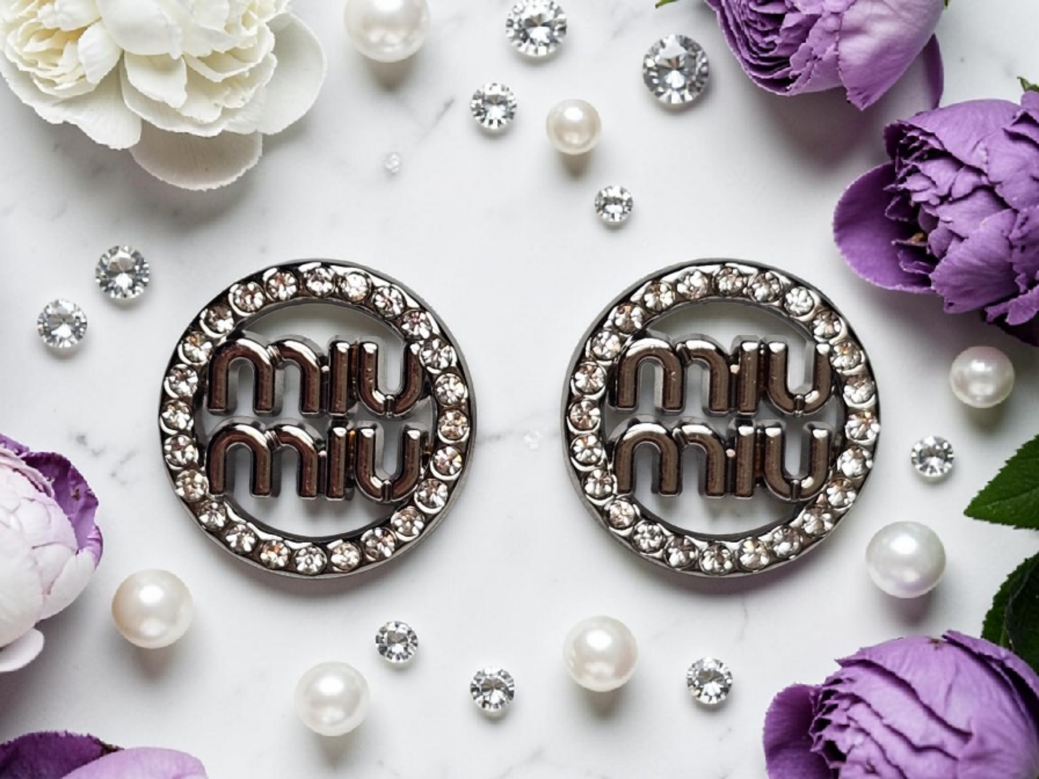 Silver charm dainty Pierced Stud Earrings