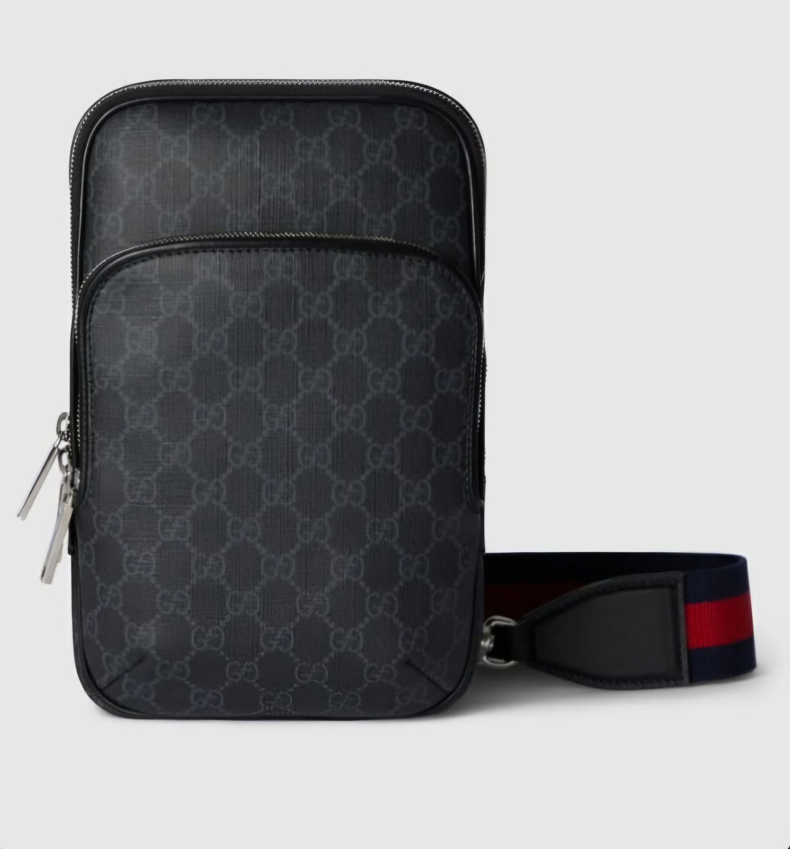 Black Logo Men's Crossbody Top Q