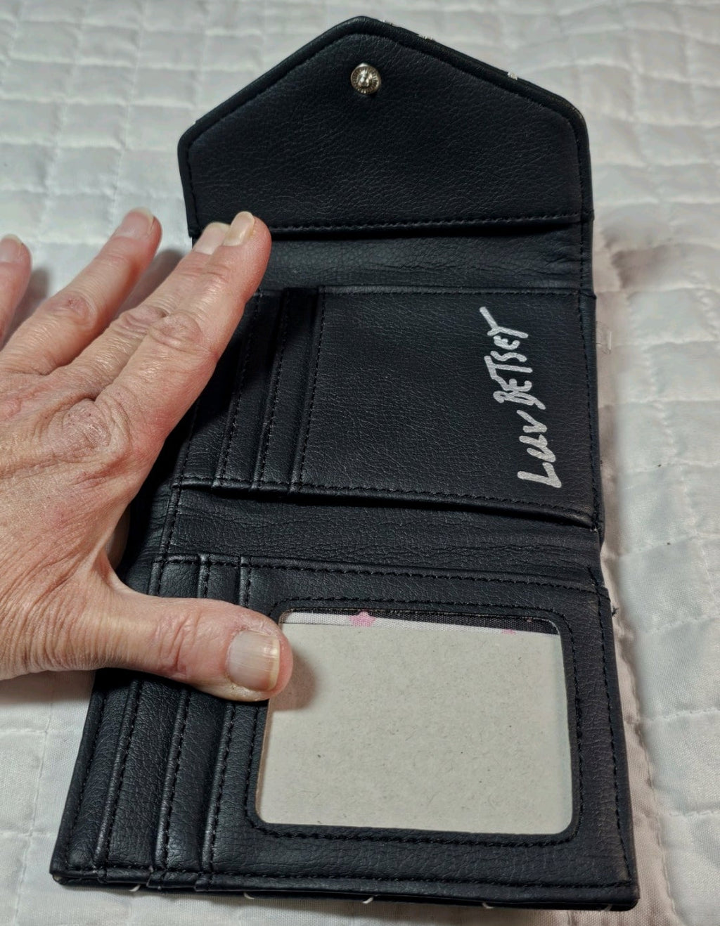 Betsey Johnson Short Wallet Black Bow New