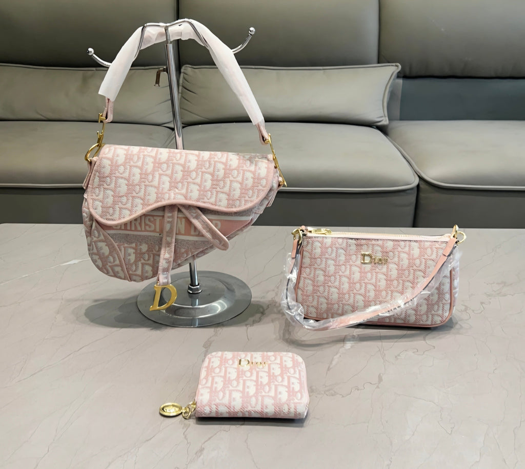Saddle Bag Pink Monogram Style