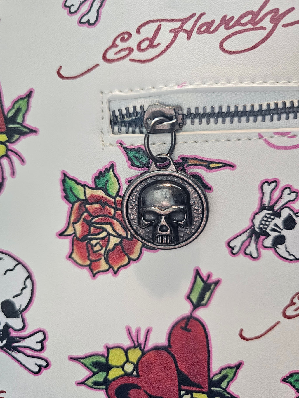 Ed Hardy Large Skull 'Love Kills' Tote Bag NWT