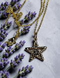 Chanel logo Star charm with chain necklace