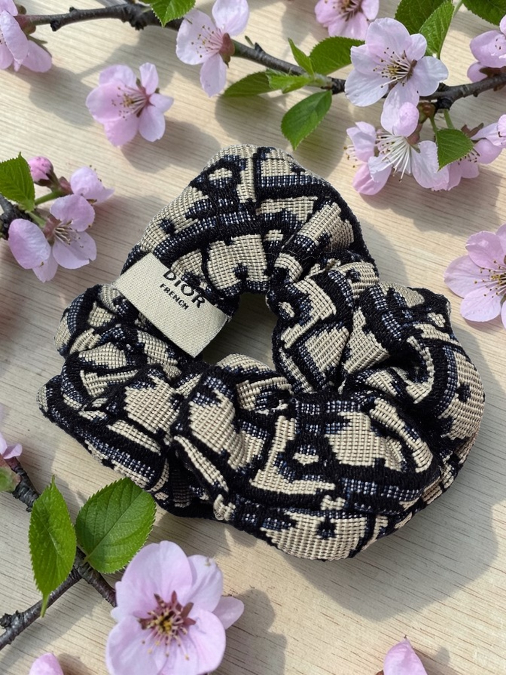 Dior Monochrome Black and White Hair Scrunchie