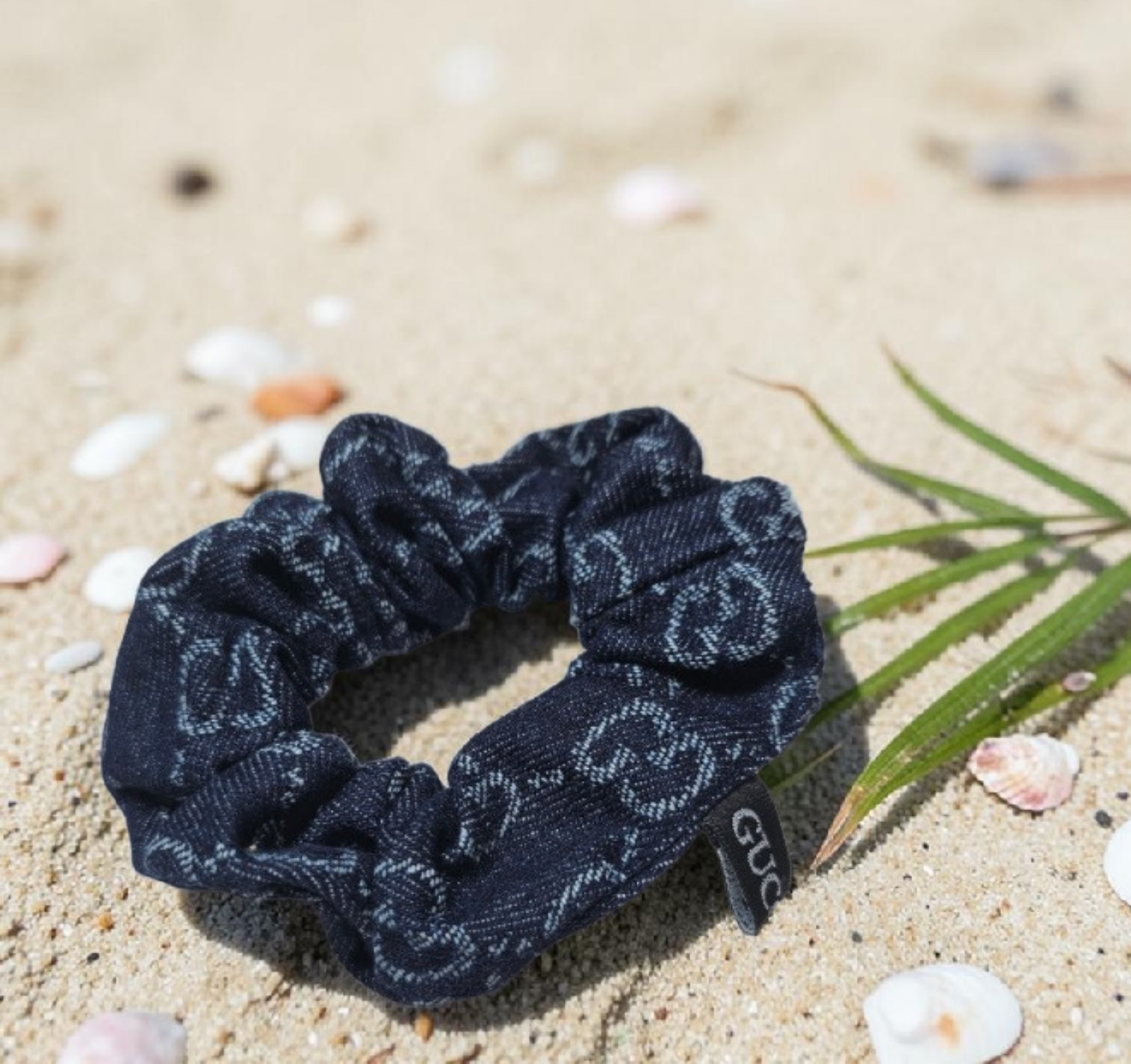 Denim GG Logo Hair Scrunchie