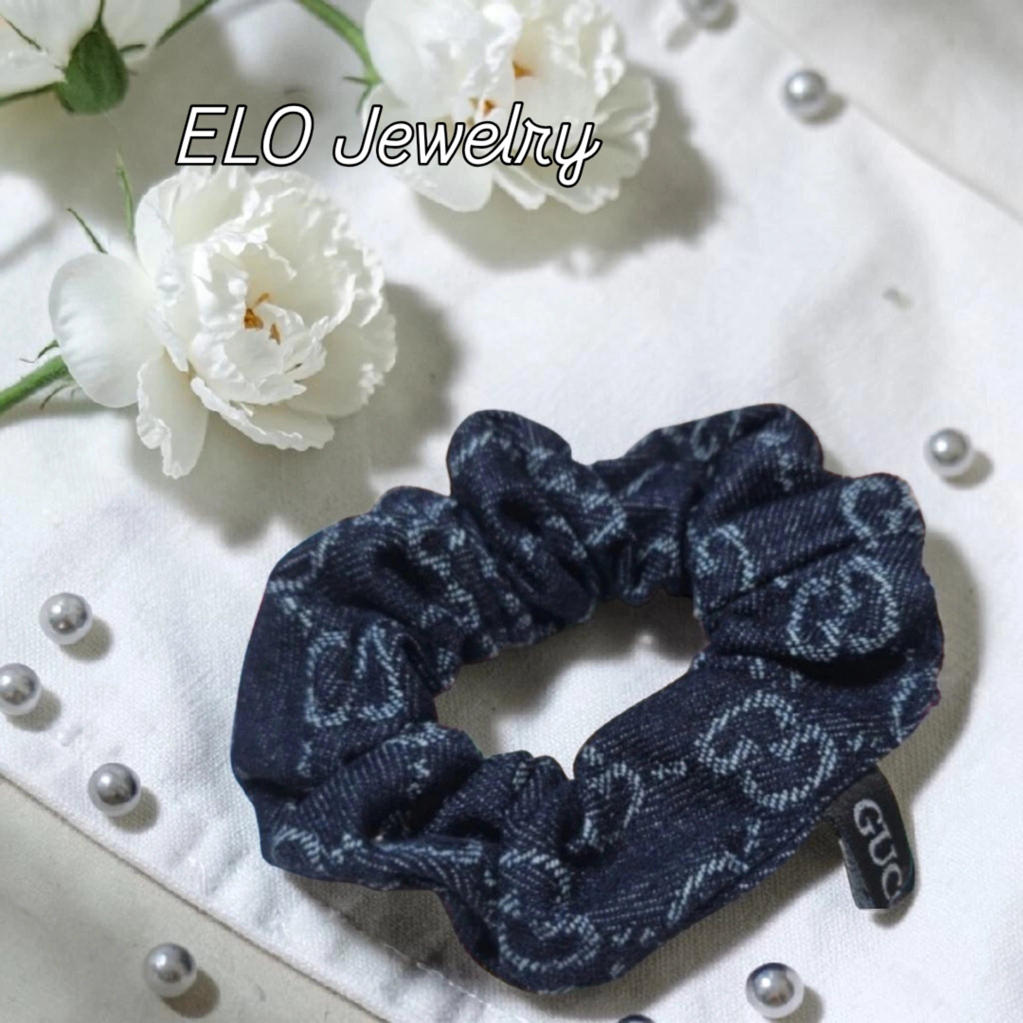 Denim GG Logo Hair Scrunchie