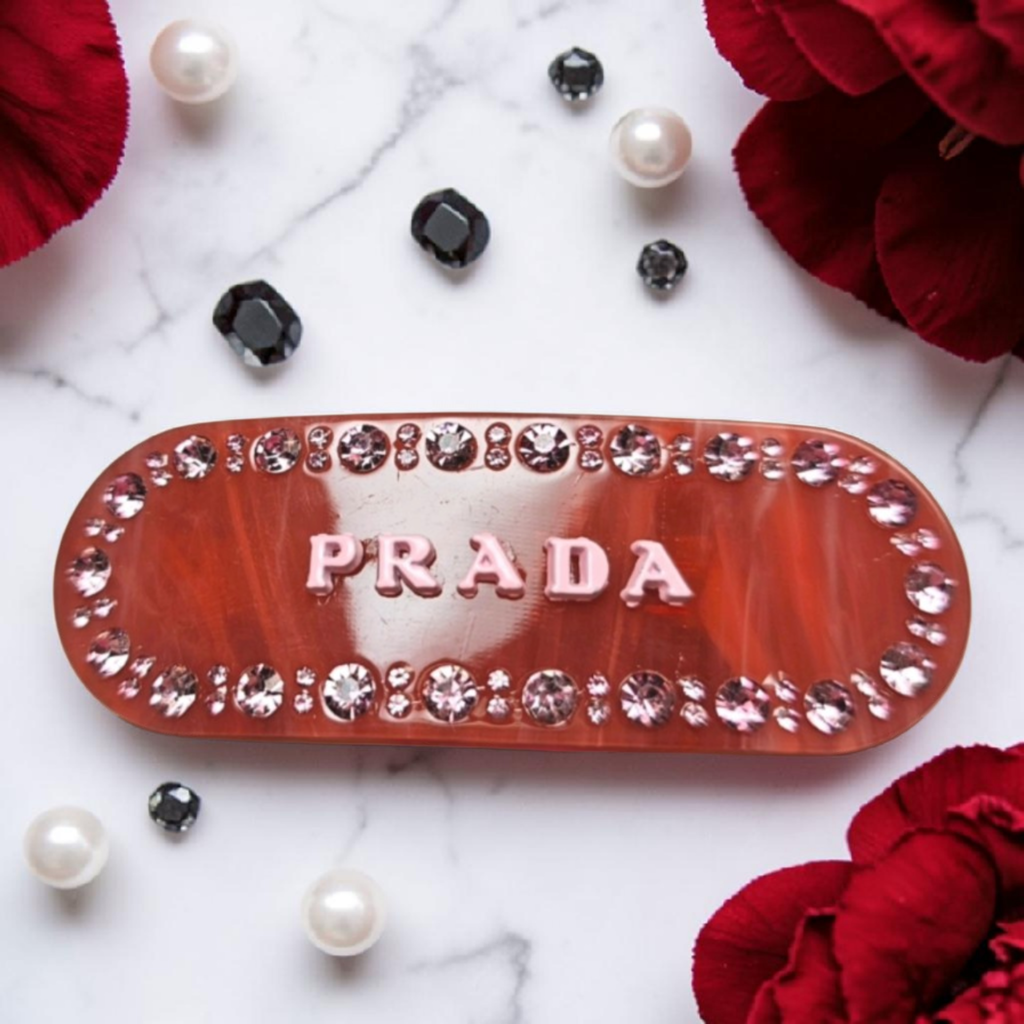 Hot Pink Sparkling Stone Hair Clip Spring